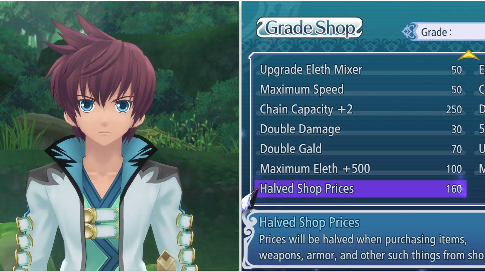 Asbel and the grade shop in Tales of Graces f Remastered
