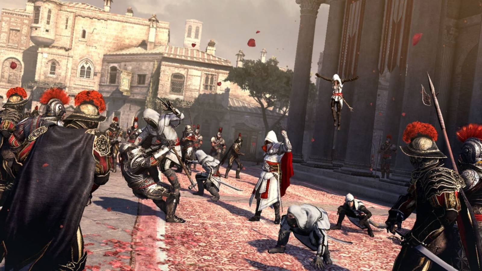 Assassin's Creed Brotherhood Assassins attacking on the streets of Rome