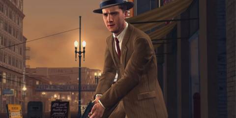 Cole Phelps holding a gun in L.A. Noire