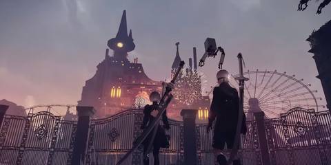 2b and 9s in front of a gate