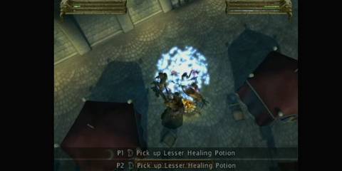 Baldur's Gate Dark Alliance using magic on Bugbear Chieftain