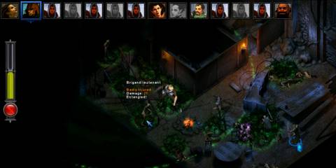 Battle against a brigand lieutenant in an outdoor setting in The Temple of Elemental Evil