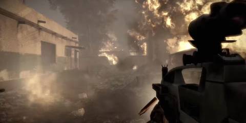 Battlefield Bad Company 2 a city on fire in Chile