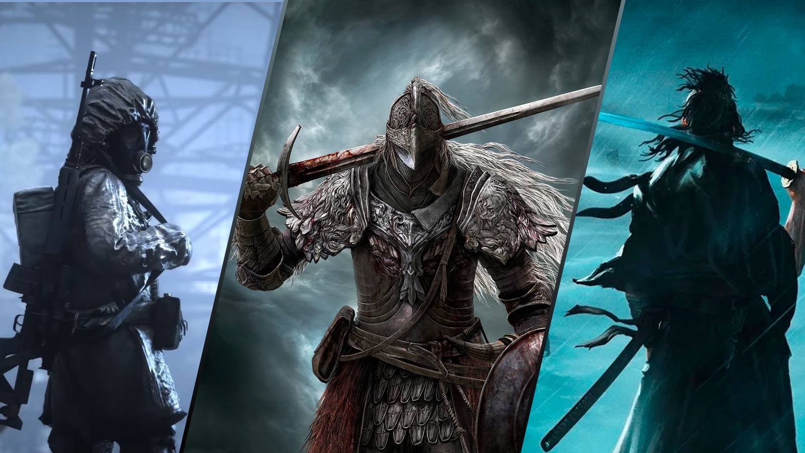 Stalker 2, Elden Ring, and Rise of the Ronin Gaming Collage