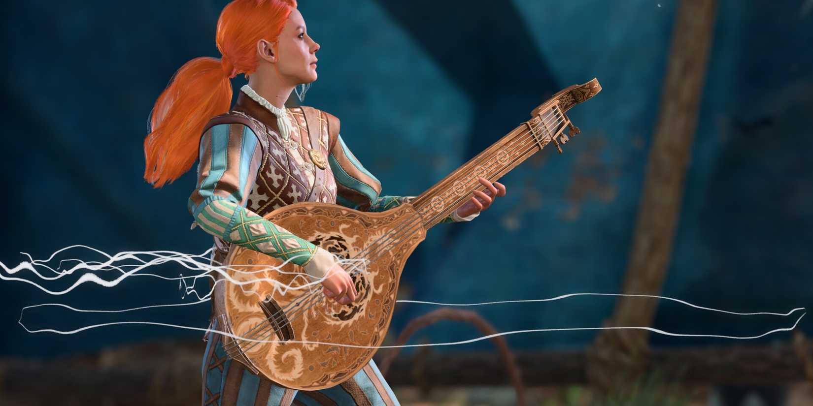 BG3 Bard Playing an instrument