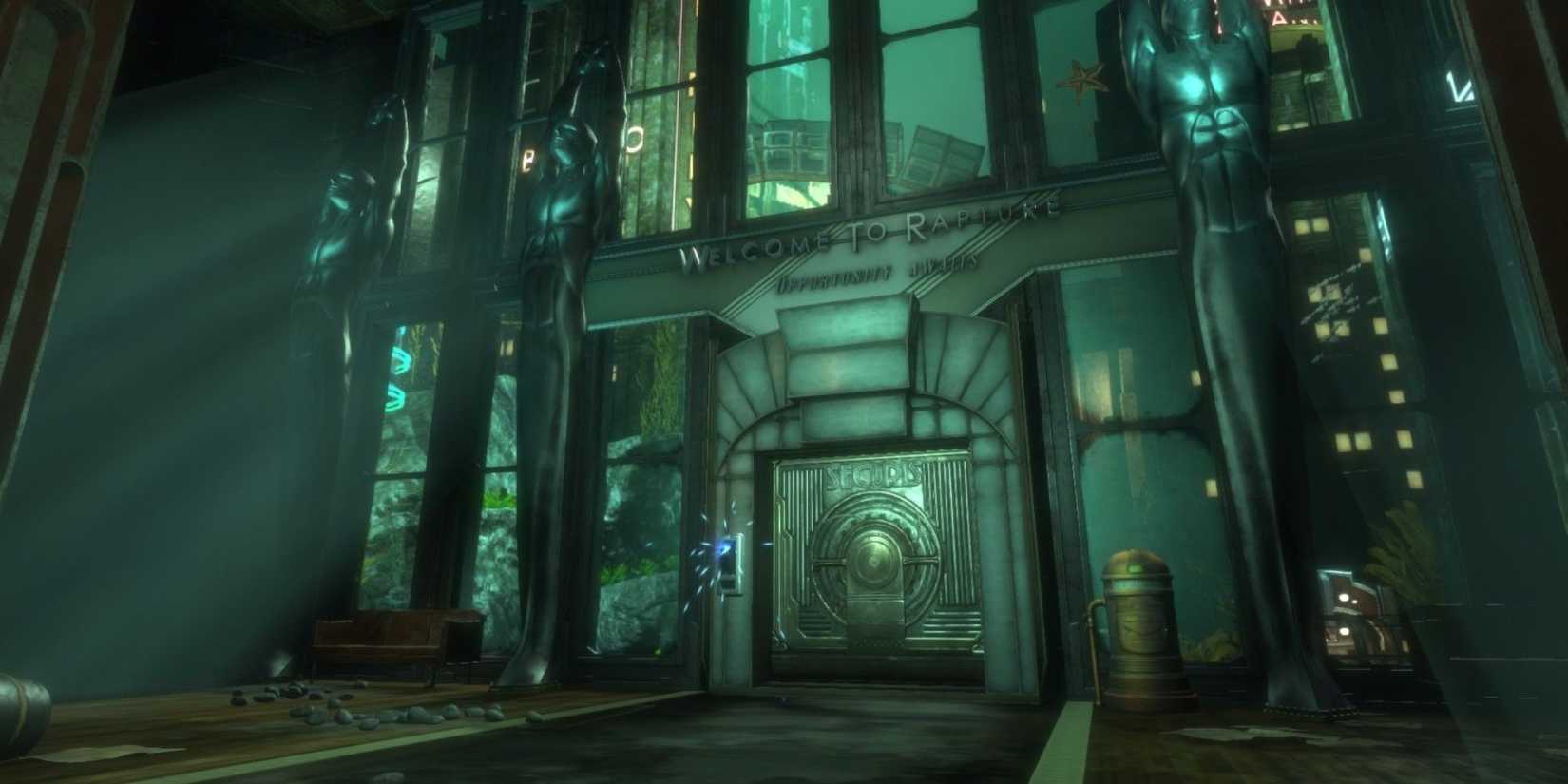 Bioshock Art Deco glass wall in Rapture 