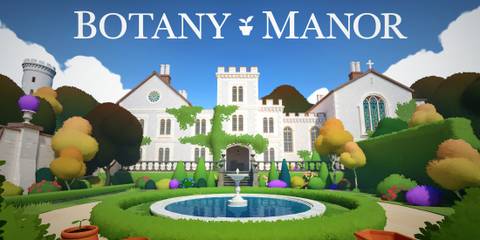 Botany Manor cover artwork vibrant edit with game logo 2x1 composite