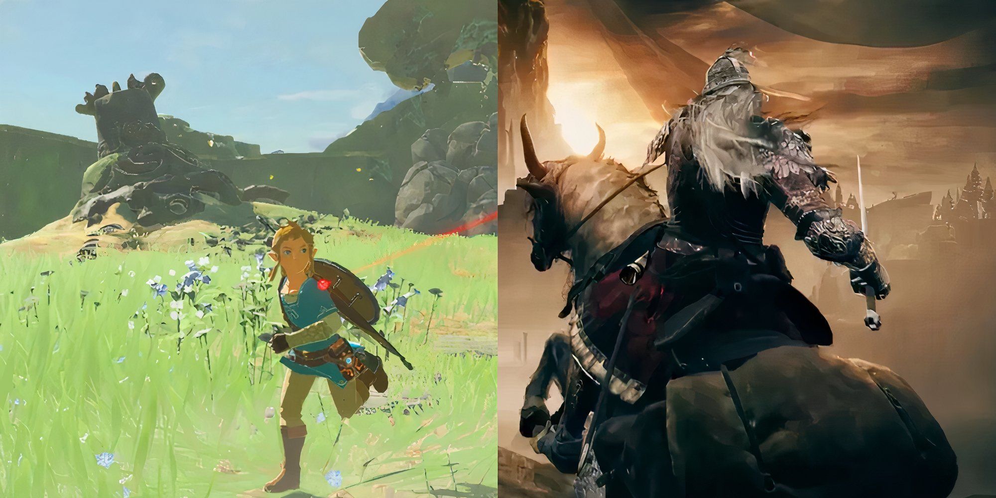 Breath of the Wild on the left and Shadow of the Erdtree on the right.