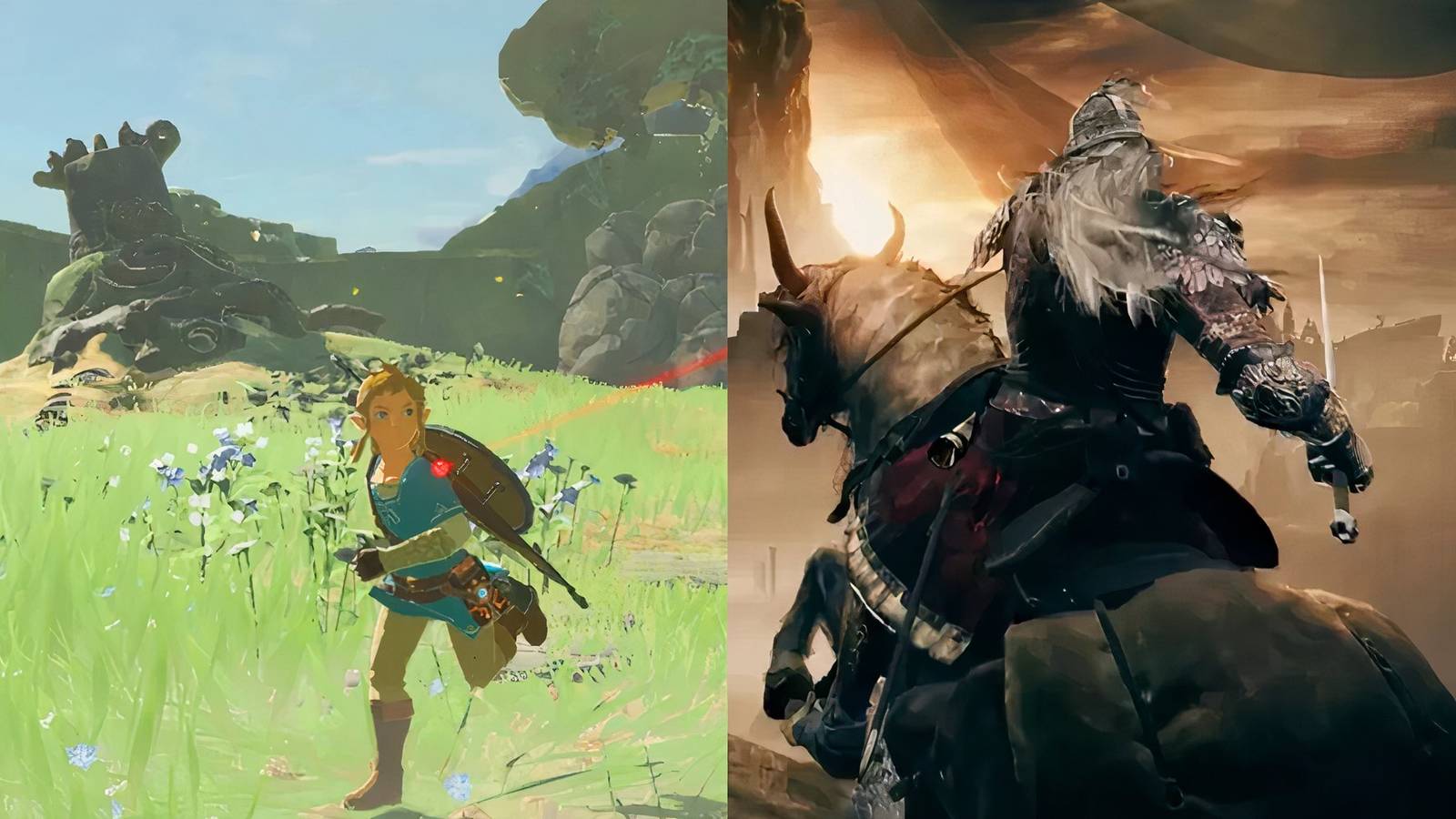 Breath of the Wild on the left and Shadow of the Erdtree on the right.