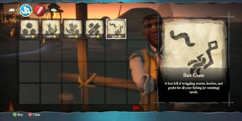 Buying a Bait Crate from the Merchant's Alliance in Sea of Thieves