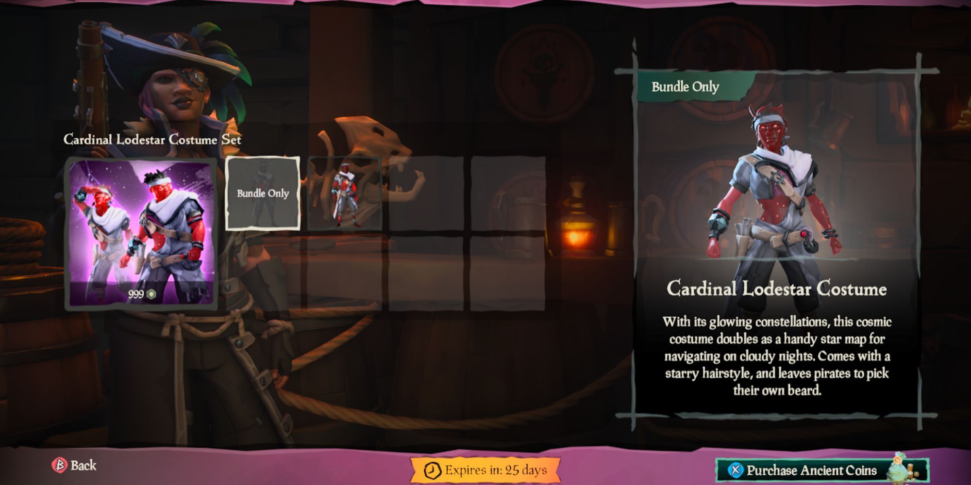 Cardinal Lodestar Costume Bundle in Sea of Thieves Pirate Emporium