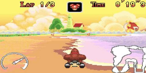 dk driving towards a lighthouse