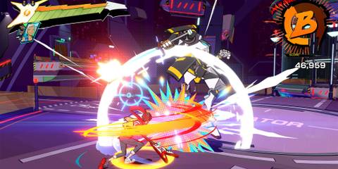 Chai using his rhythm to fight an enemy.