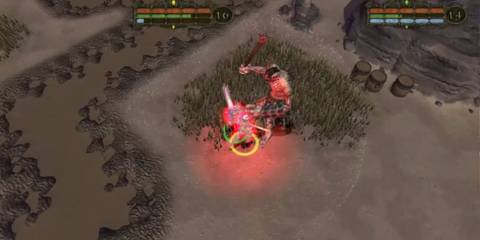 Champions of Norrath two players battle a boss