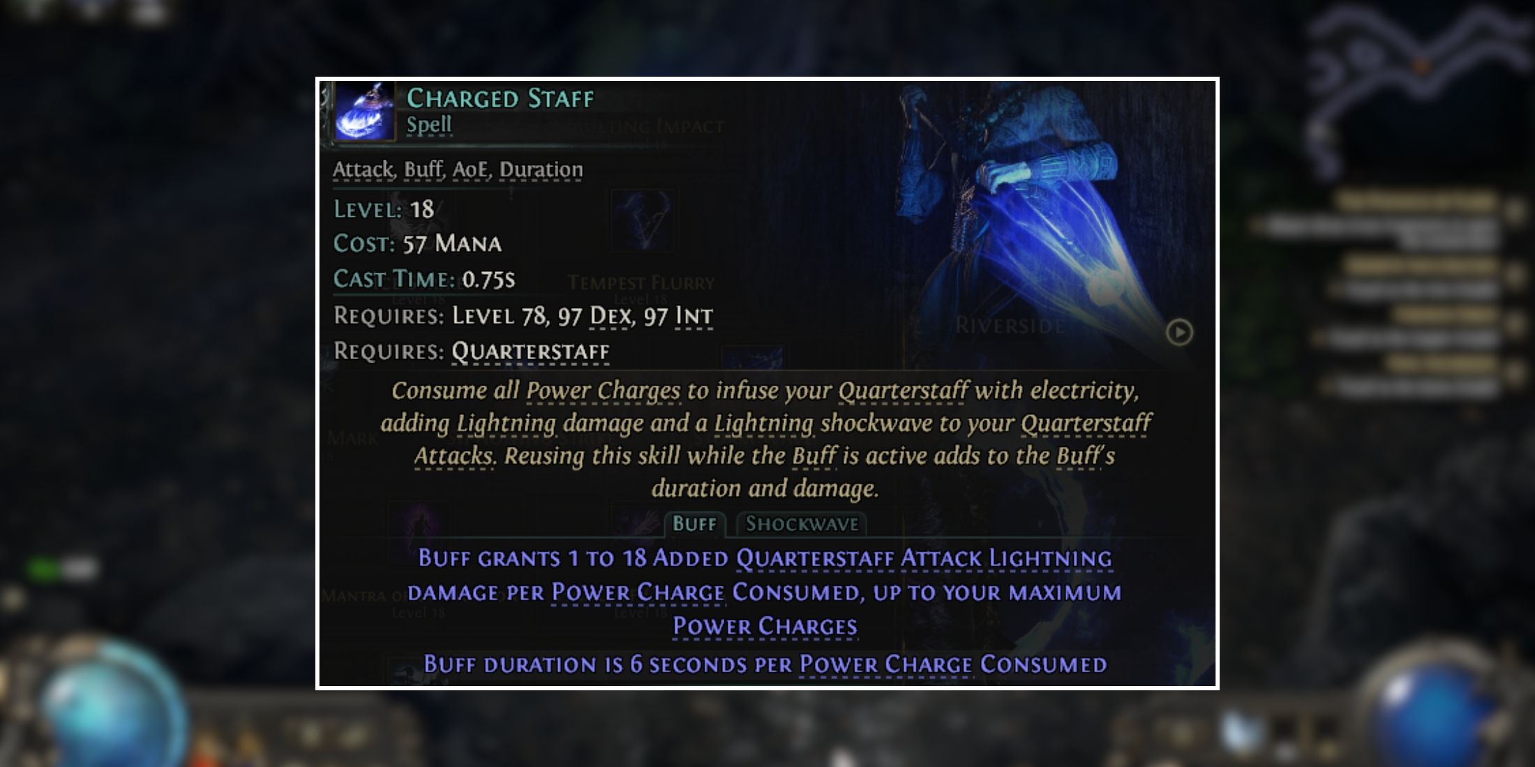 charged staff monk skill gem in Path Of Exile 2