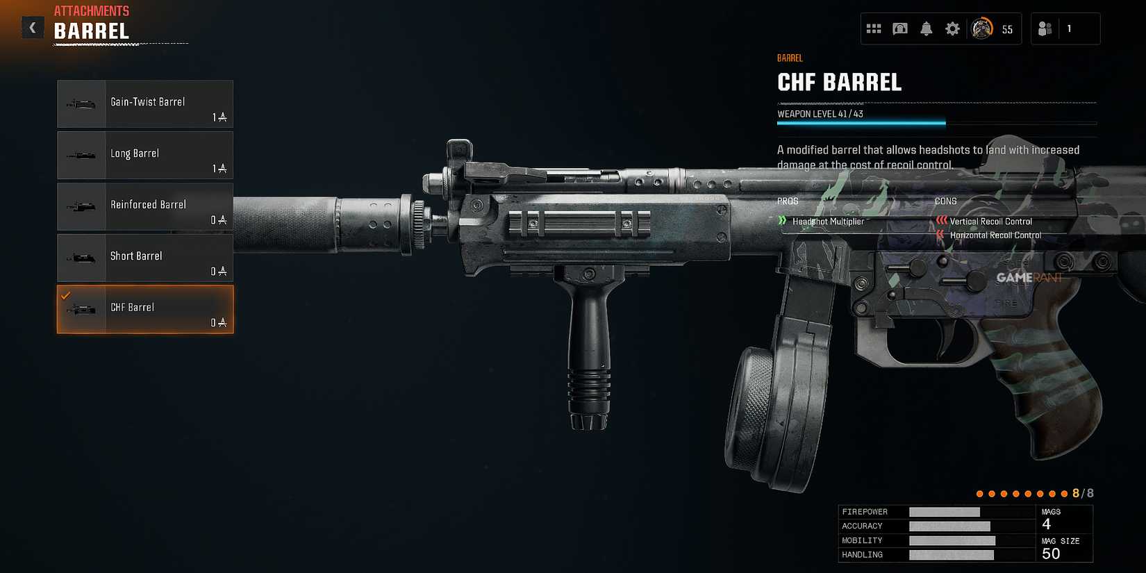 CHF Barrel Attachment in Black Ops 6 Zombies 