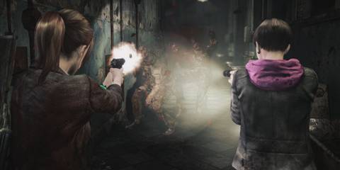 Claire and Moira fighting enemies together.