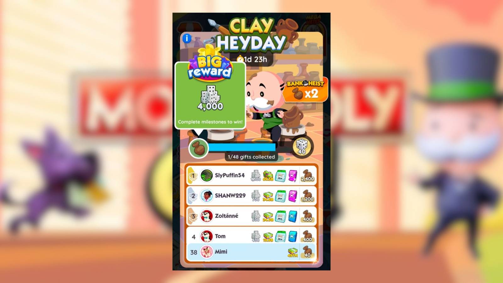 clay heyday monopoly go