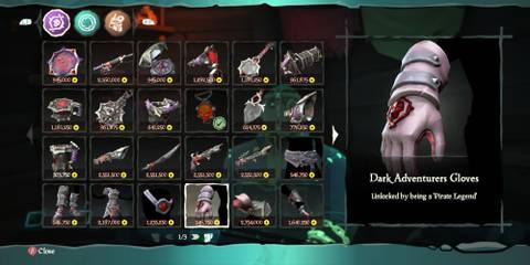 Dark Adventurers Gloves in Sea of Thieves