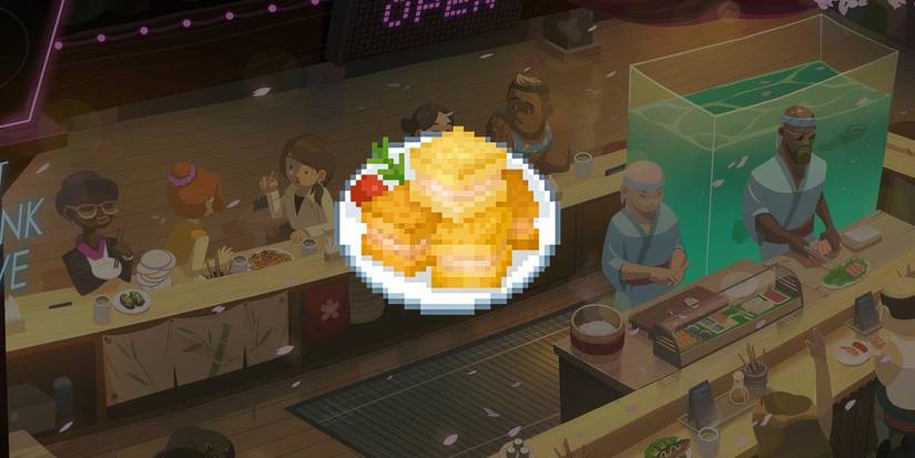 Dave the Diver Mianbao Xia dish over restaurant 