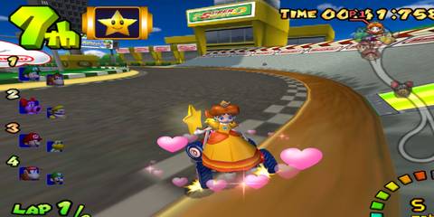 peach and daisy with an item