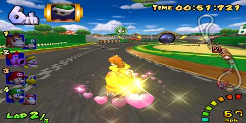 peach and daisy using a star