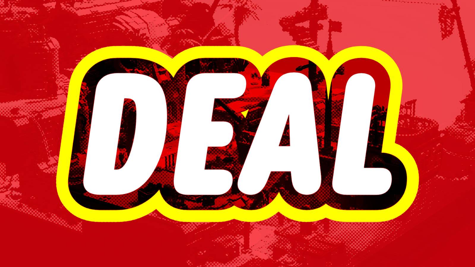 Deal Wordmark in LEGO font over stylized LEGO Bricktales promo gameplay screenshot