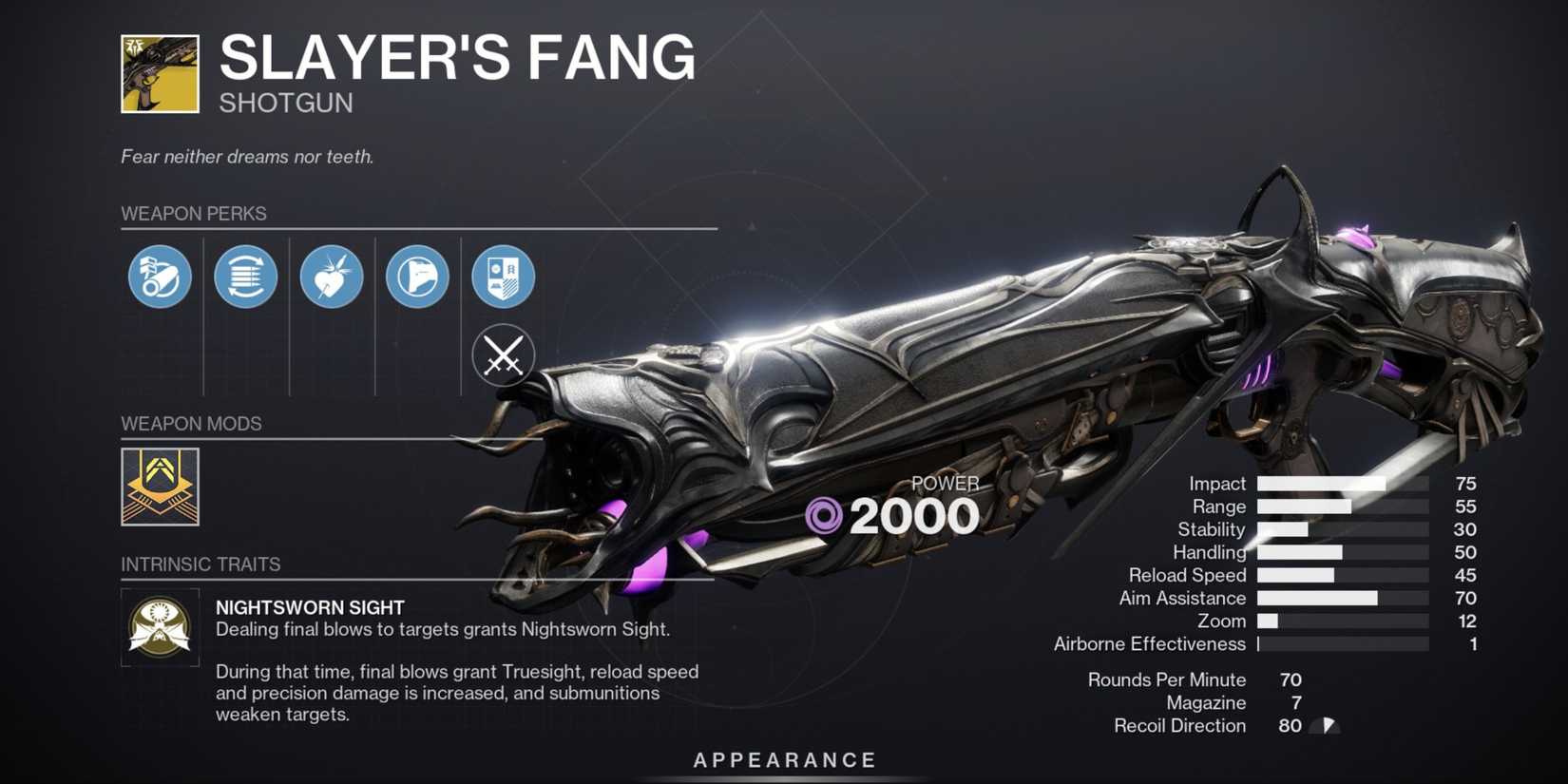 Destiny 2 Slayers Fang