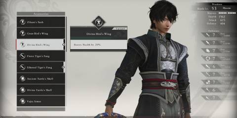 Divine Bird’s Wing accessory in Dynasty Warriors Origins