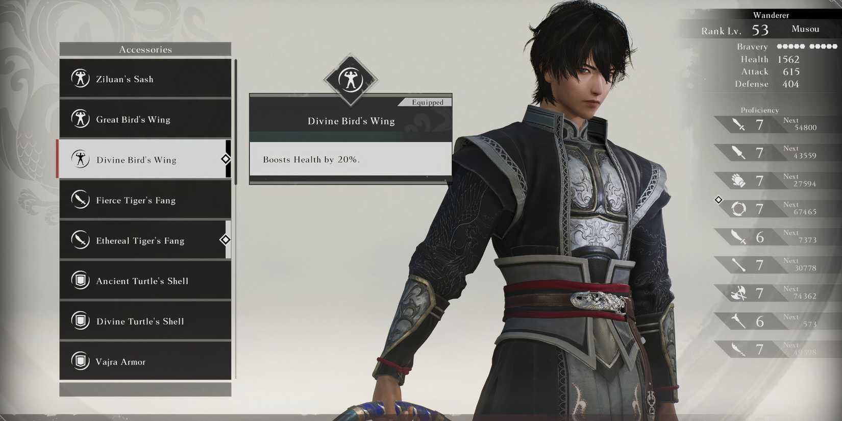 Divine Bird’s Wing accessory in Dynasty Warriors Origins