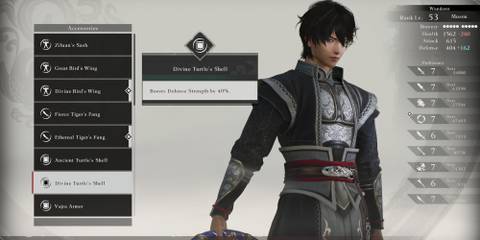 Divine Turtle’s Shell accessory in Dynasty Warriors Origins