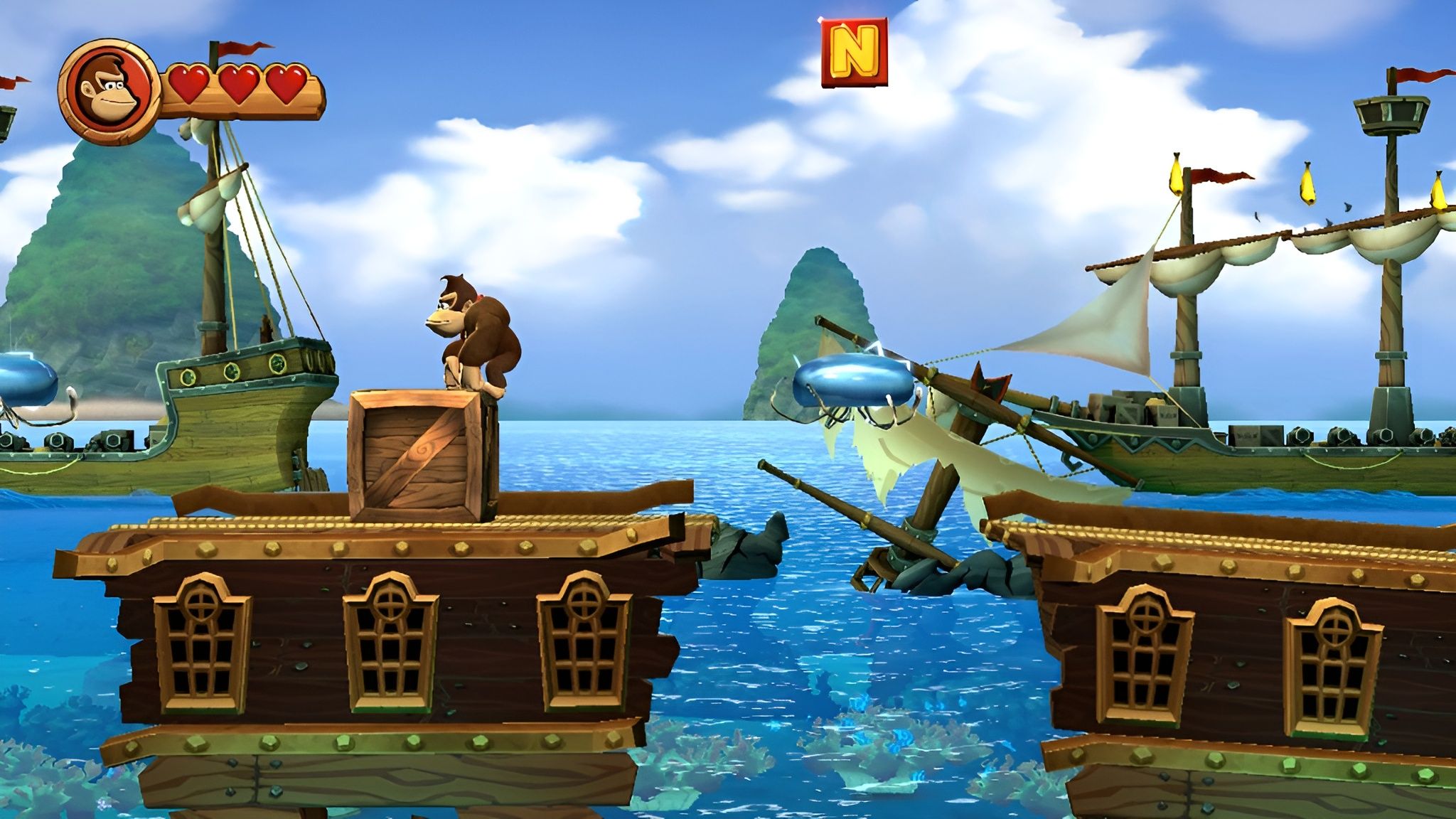 Image of the letter N in Donkey Kong Country Returns HD