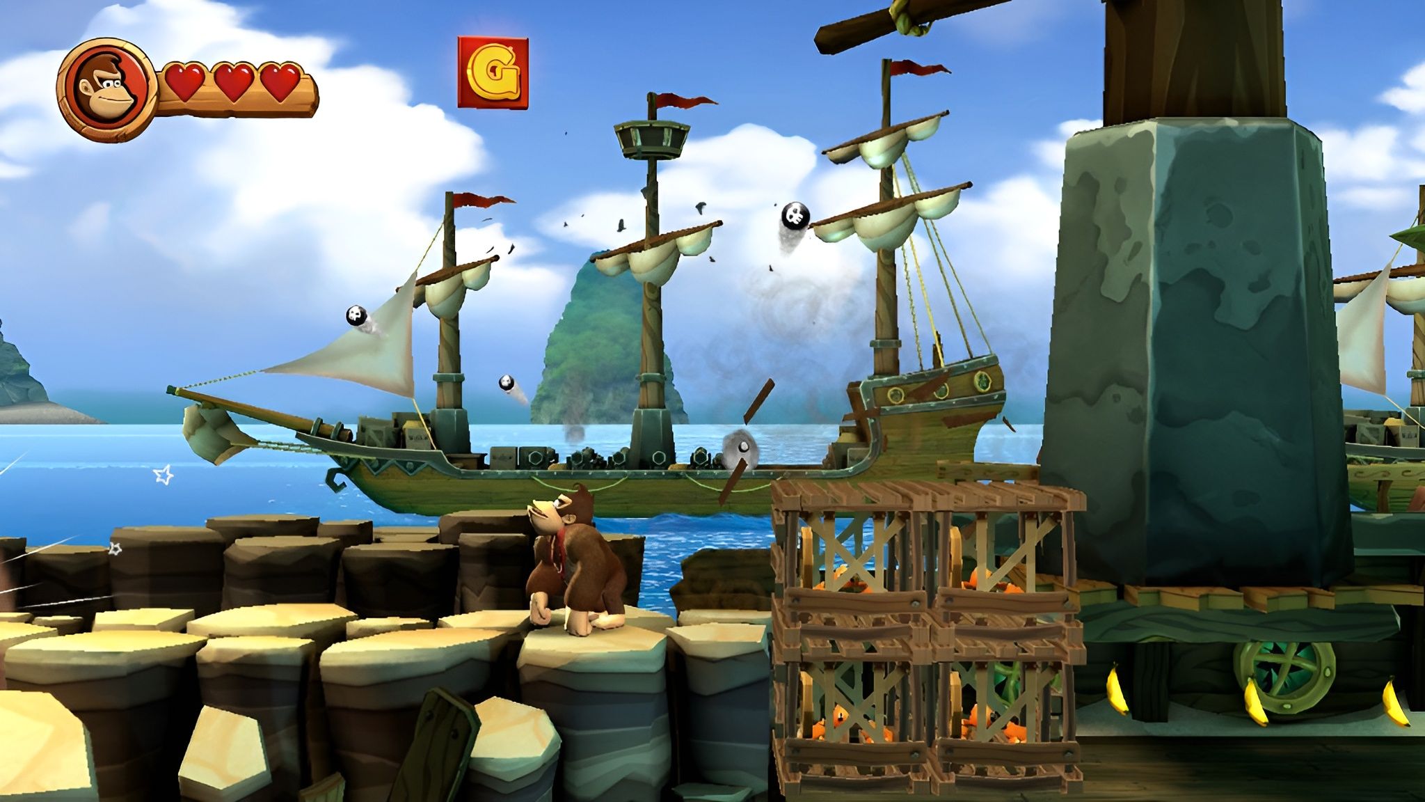 Image of the letter G in Donkey Kong Country Returns HD