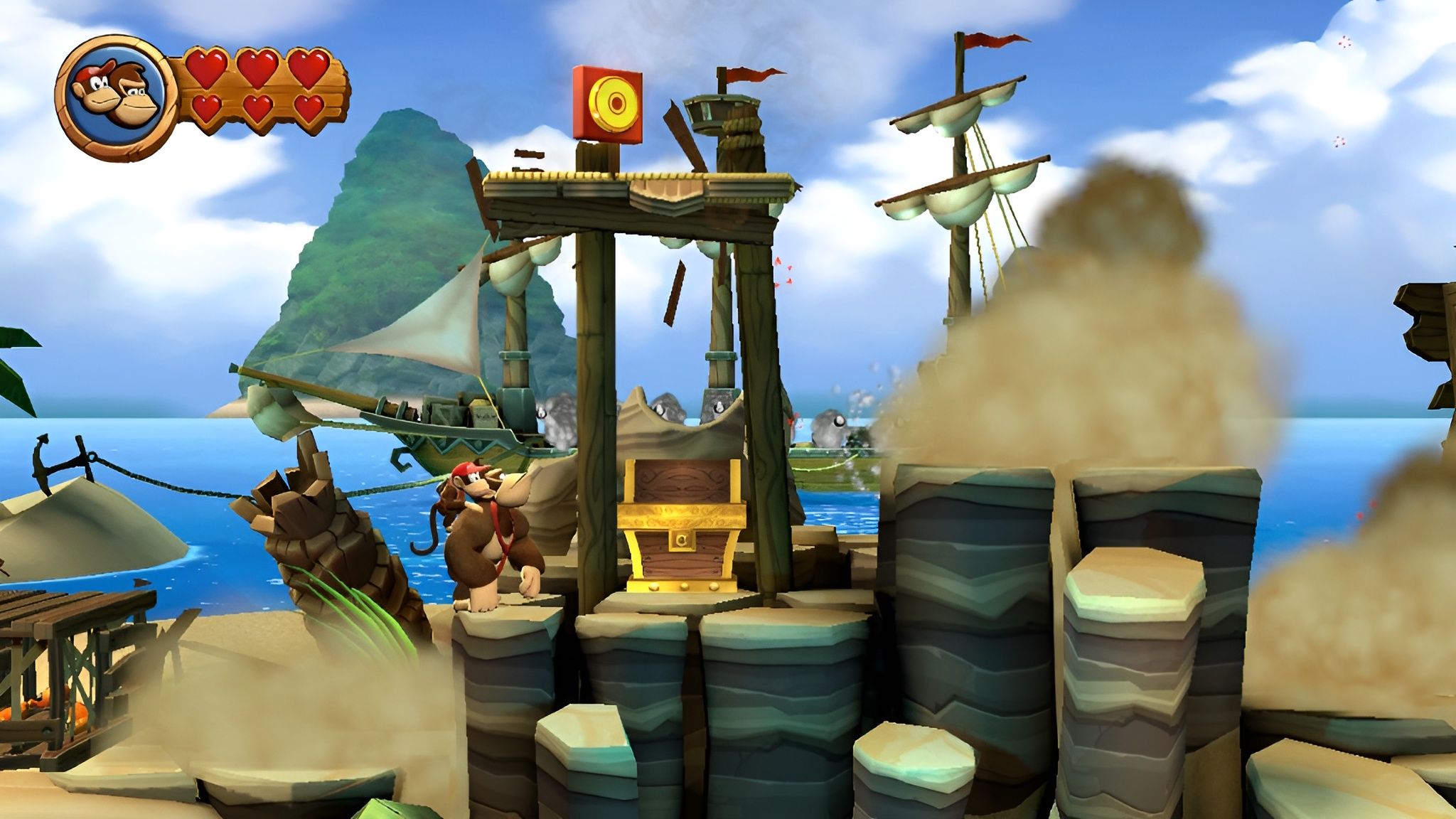 Image of the letter O in Donkey Kong Country Returns HD