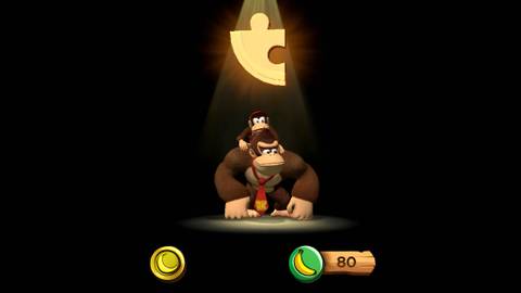 Image of Diddy Kong and Donkey Kong with a puzzle piece in Donkey Kong Country Returns HD