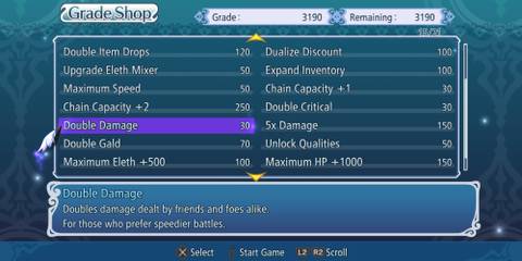 Double Damage Grade in Tales of Graces f Remastered