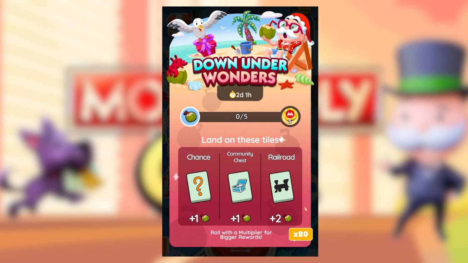 down under wonders monopoly go