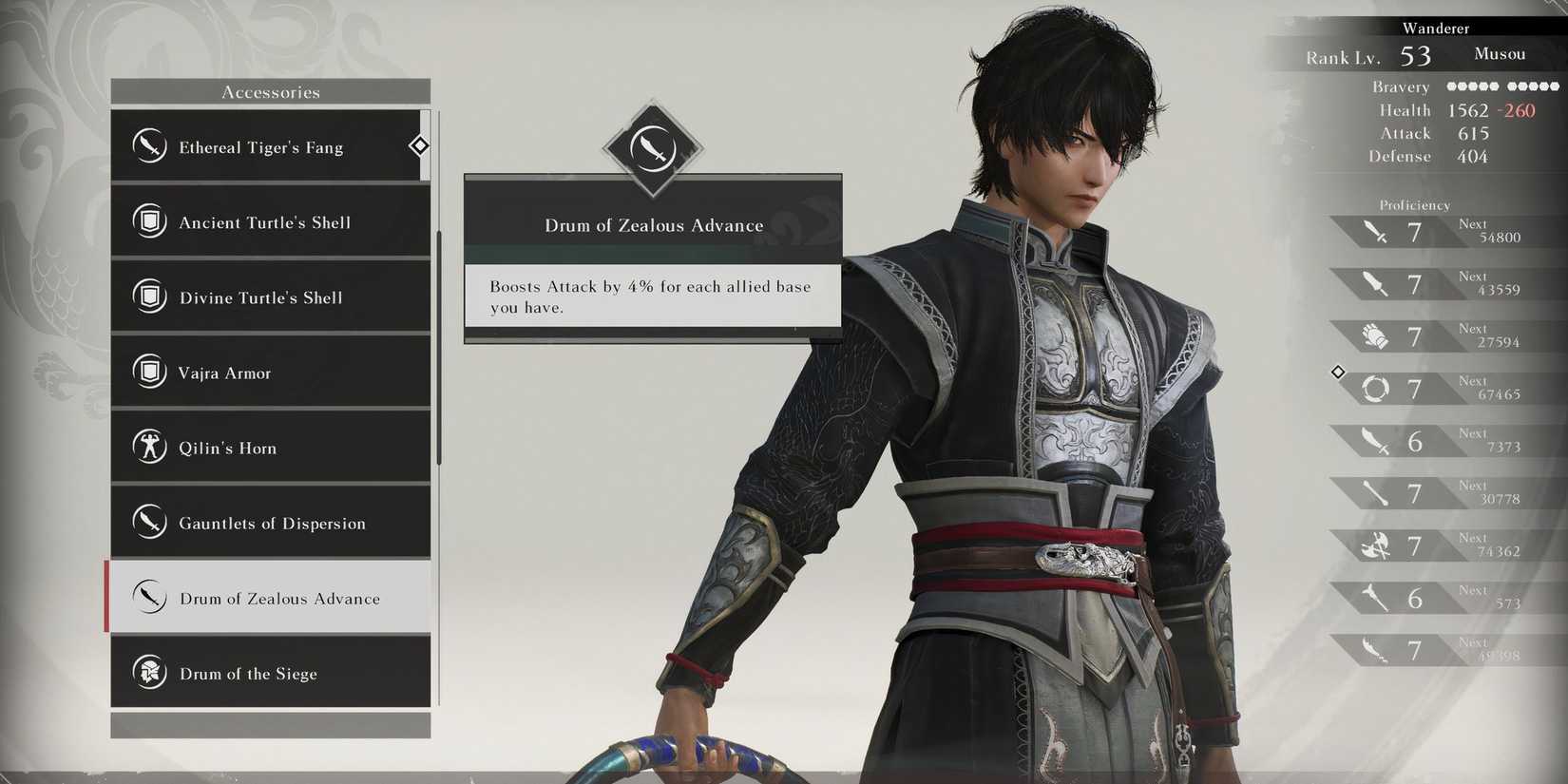 Drum Of Zealous Advance accessory in Dynasty Warriors Origins