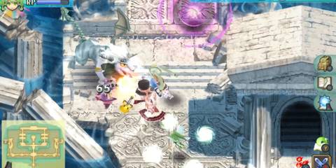 Dungeon exploration and epic battle against a dragon-like creature in Rune Factory 4