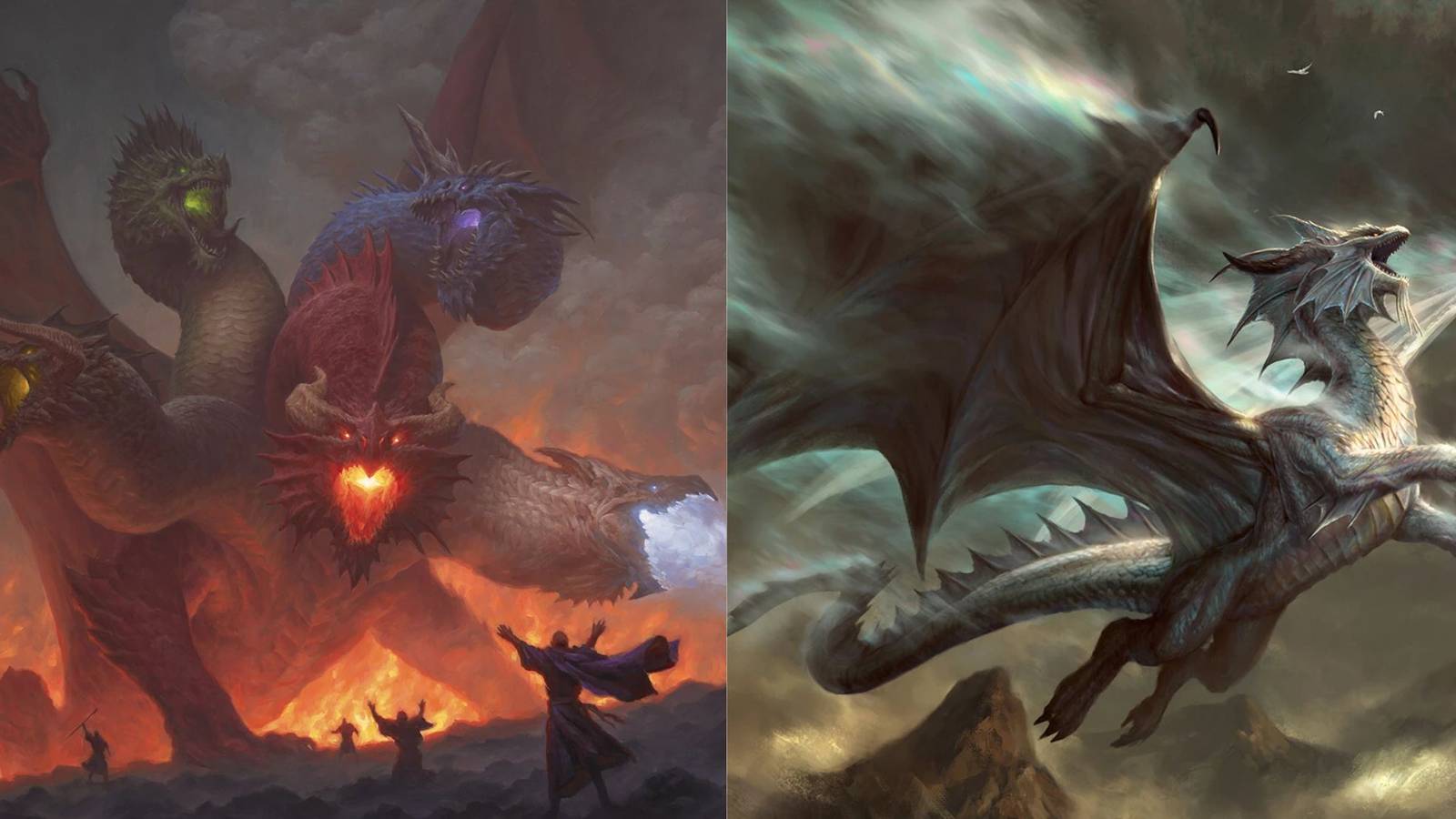 Tiamat and Bahamut from Dungeons and Dragons 5e fifth edition Dragon Anthology