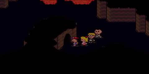 the party in an underground cave