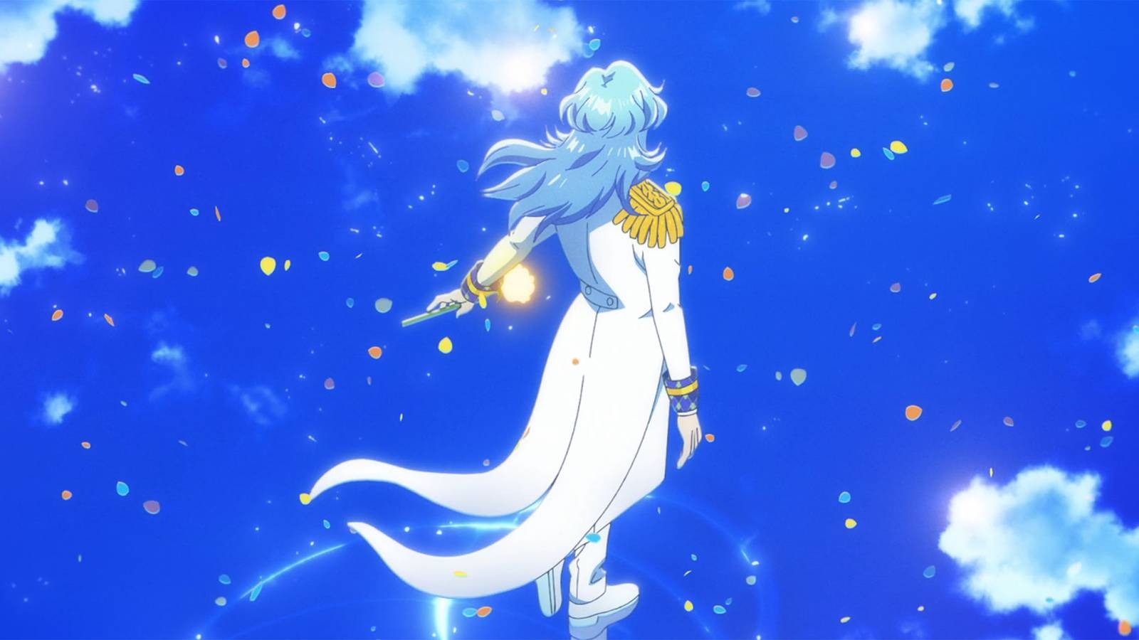 The Ultimate Exister stands in a reflective pool in his make-believe music video in Zenshu.