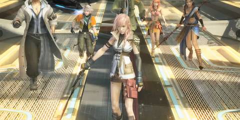 lightning in front of the party in final fantasy 13