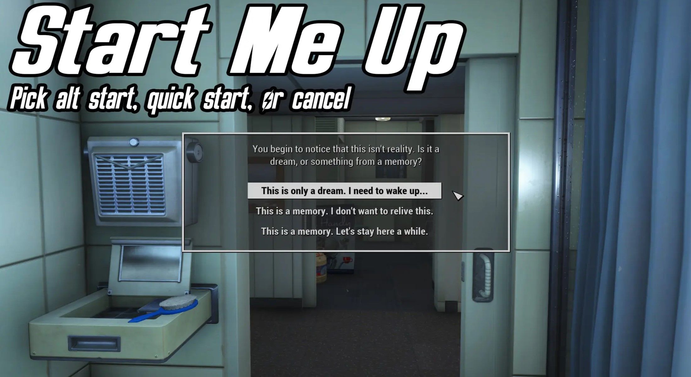 Fallout 4 Start Me Up selection menu