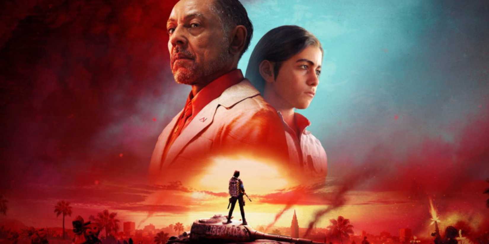 Promo Shot of Far Cry 6 Featuring The Villain Antón Castillo and his son Diego