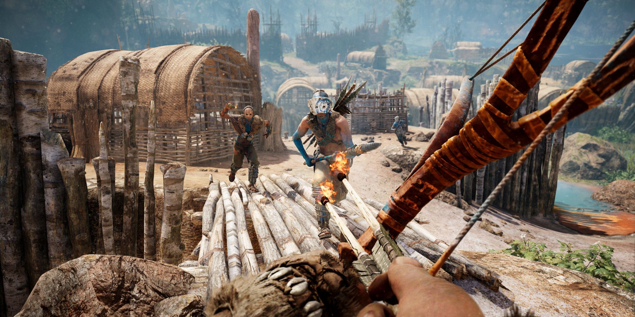 Far Cry Primal combat with a rival tribe