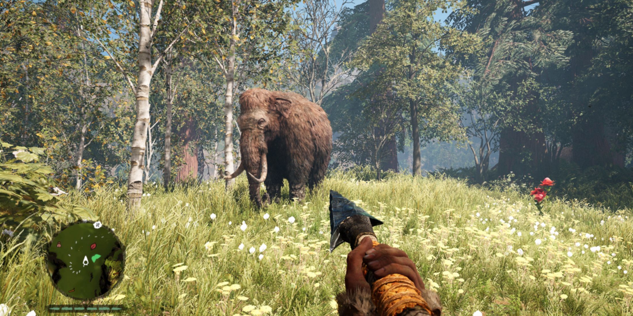 Far Cry Primal hunting a mammoth