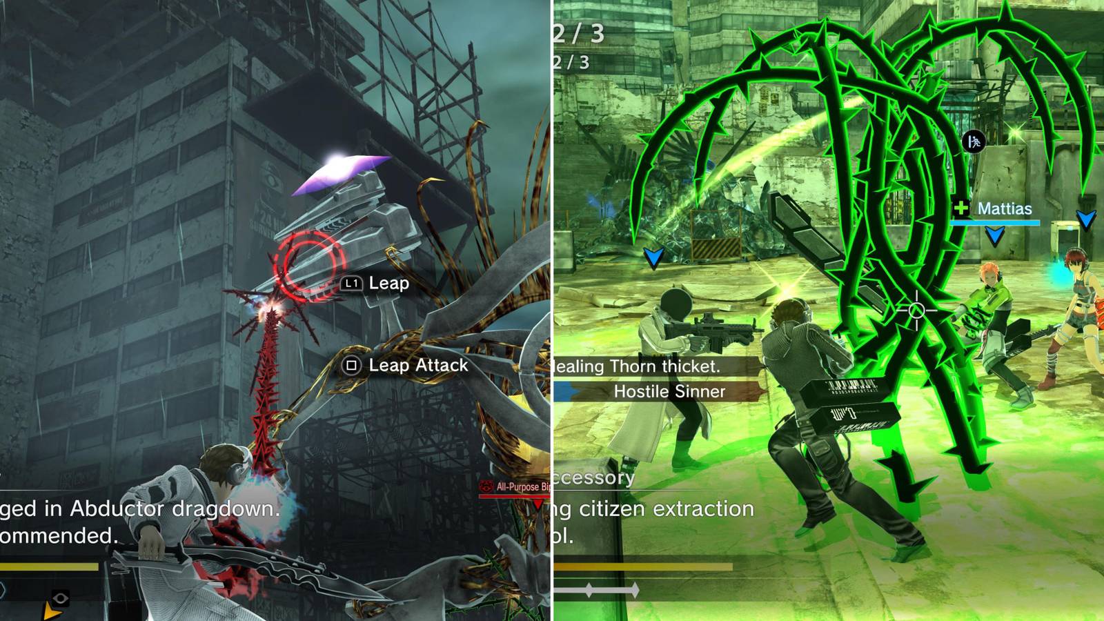 The Player Using Their Thorn To Grapple & The Healing Thorn