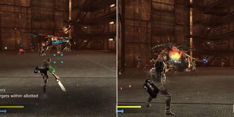 The Player Using A Heavy Melee Weapon & Portable Artillery Rocket Launcher