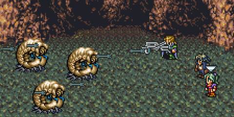 Fighting a battle in Final Fantasy 6 Advance